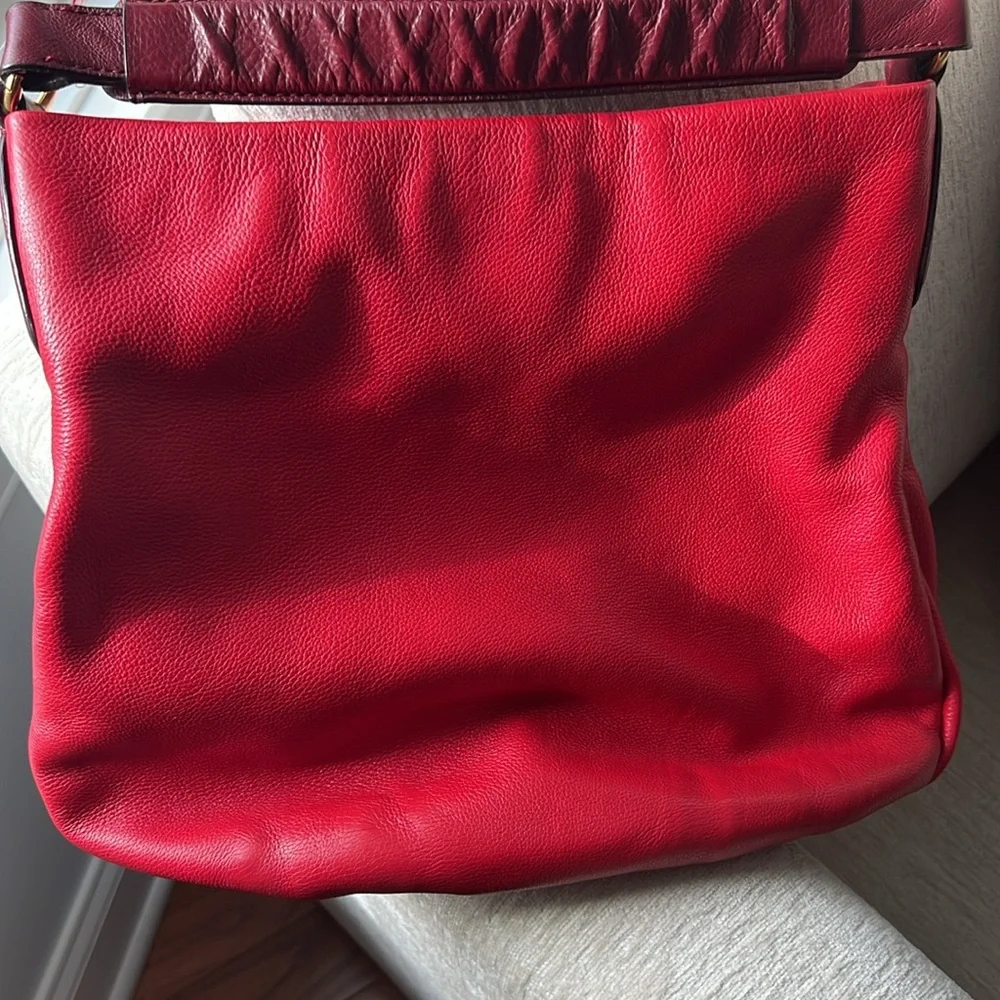 MARC by Marc Jacobs signature RED all leather Hillier Hobo style - Picture 6 of 12
